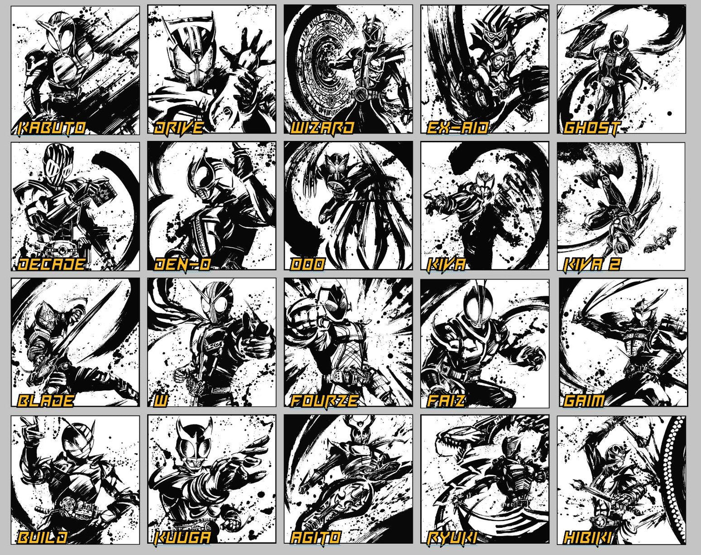 Kamen Rider Sumi Ink Style Glossy Sticker