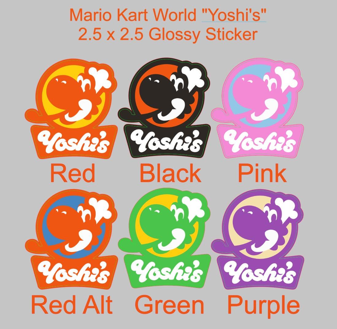 Yoshi's Diner Mario Kart World Glossy Vinyl Sticker