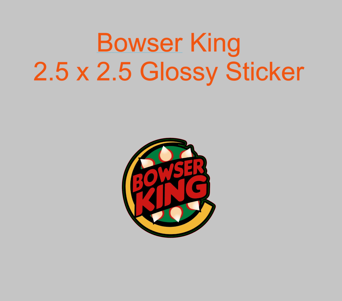 Mario, Bowser King Glossy Sticker
