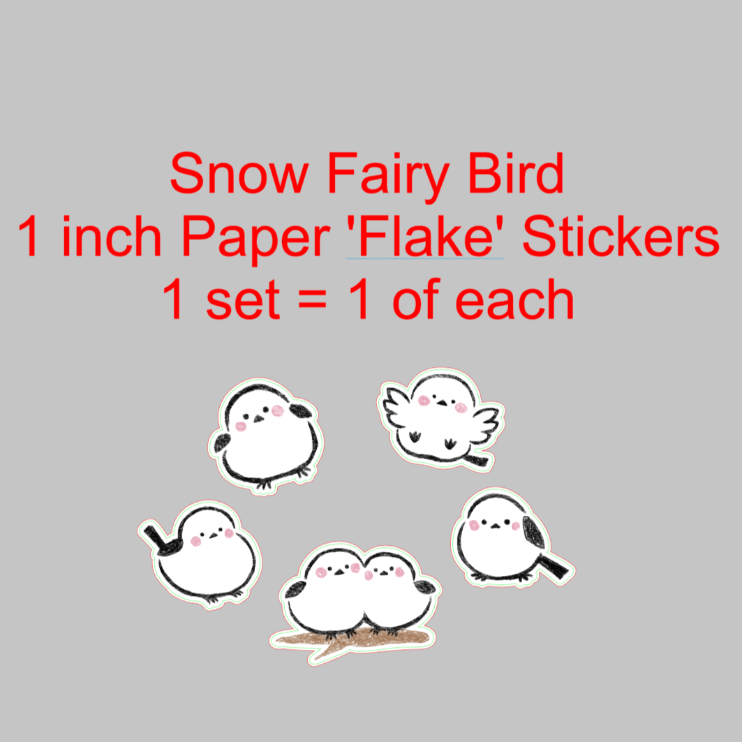 Snow Fairy Bird Paper Sticker Flakes