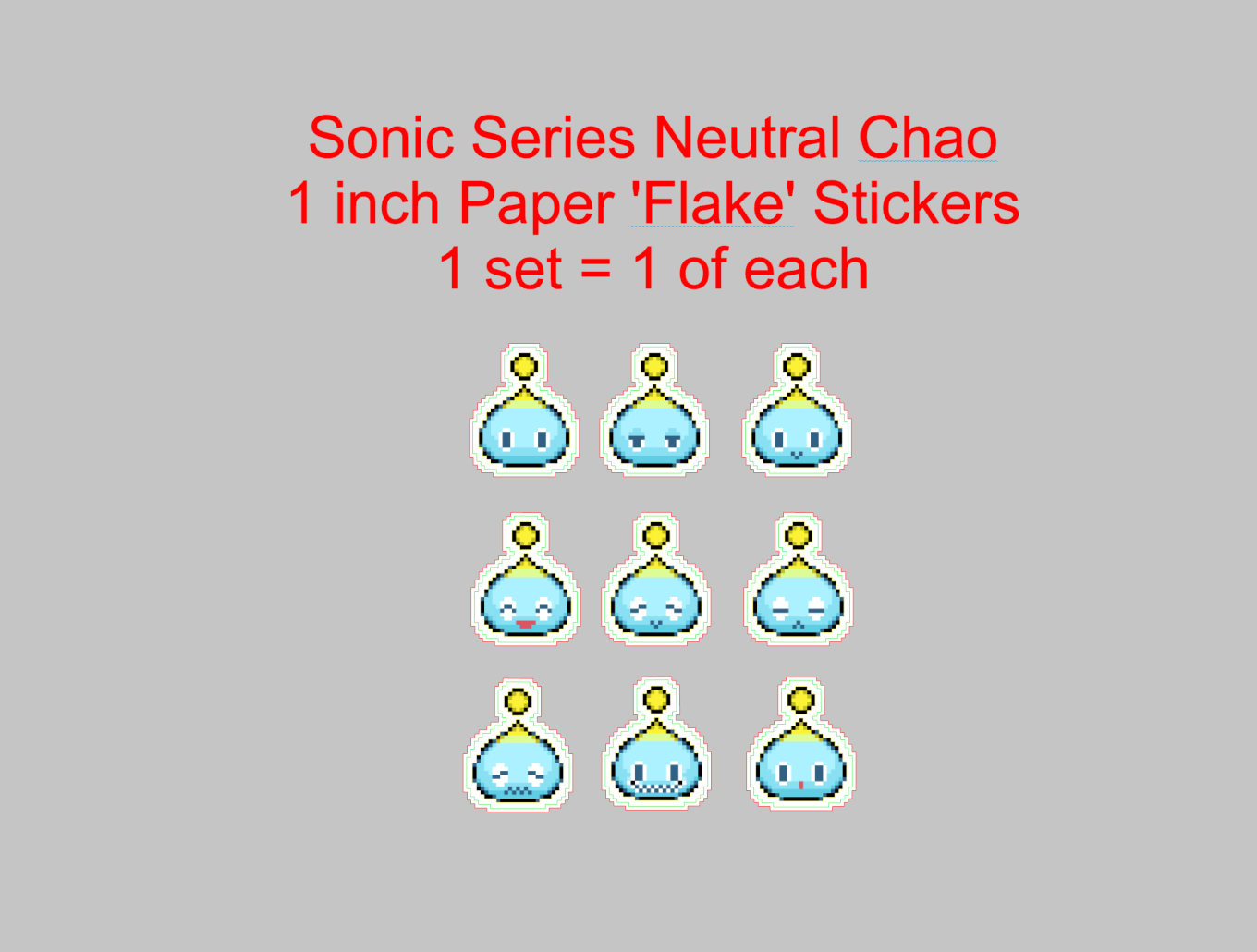 Sonic Series, Pixel Neutral Chao Paper Sticker Flakes