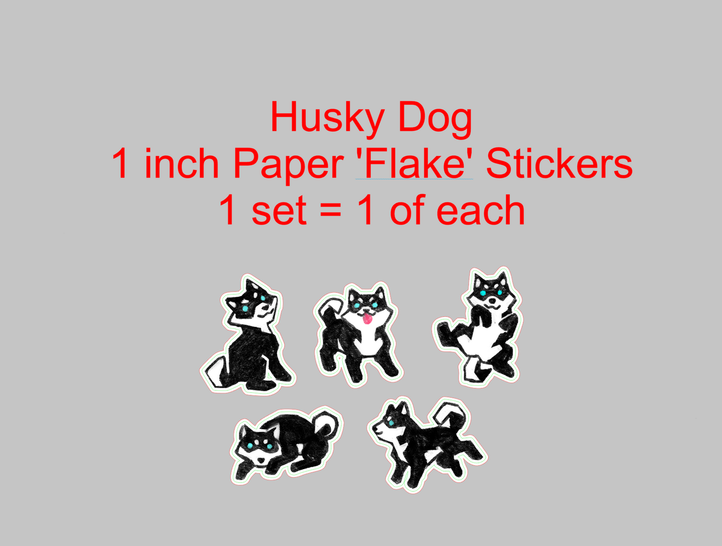 Husky Dog Paper Sticker Flakes