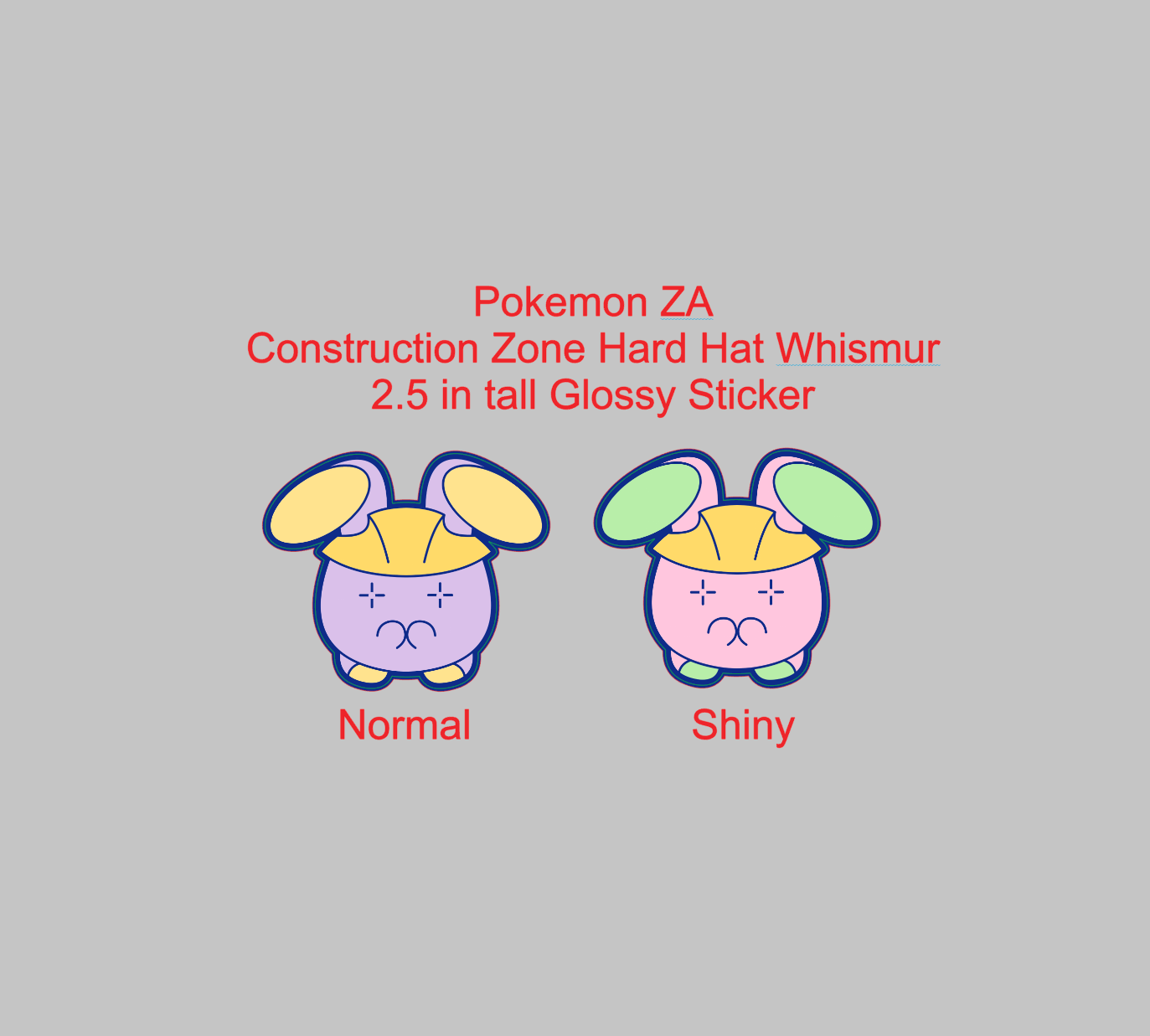Pokemon ZA Construction Zone Hard Hat Whismur Sticker