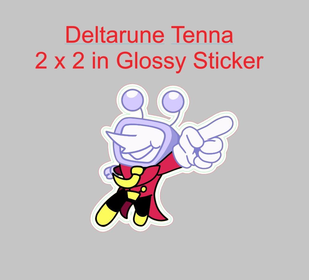 Deltarune, Chibi Tenna Glossy Sticker 2 x 2 inch