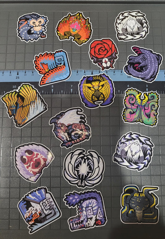 TU3 Update! Monster Hunter, Wilds Large Monster Glossy Vinyl Stickers