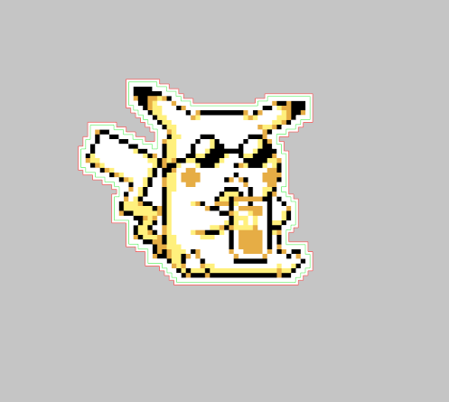 Pokemon Yellow, Pixel Pikachu "Pikachill" Glossy Sticker