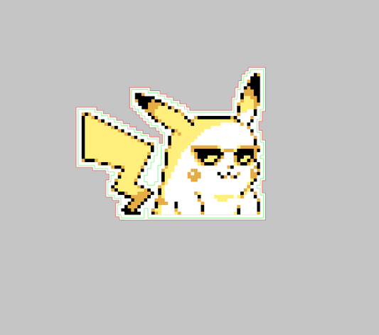 Pokemon Yellow, Pixel Pikachu "Pikacool" Glossy Sticker