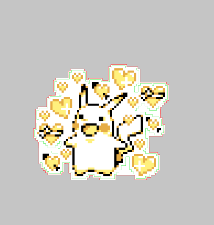 Pokemon Yellow, Pixel Pikachu "Pikaloved" Glossy Sticker