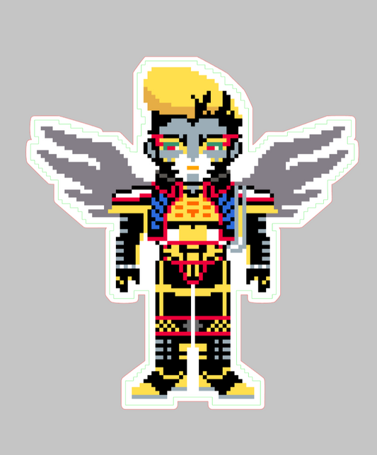 Steel Manifest, Golden Spike Pixel Glossy Sticker
