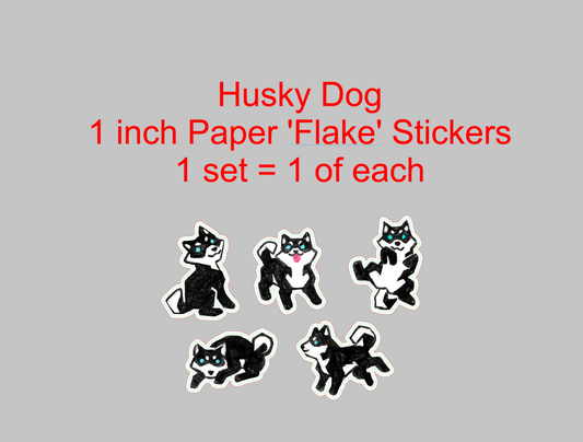 Husky Dog Paper Sticker Flakes