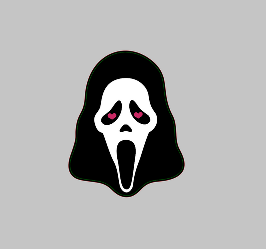 Scream mask with heart eyes