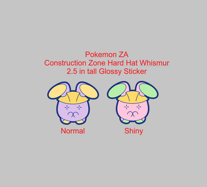 Pokemon ZA Construction Zone Hard Hat Whismur Sticker