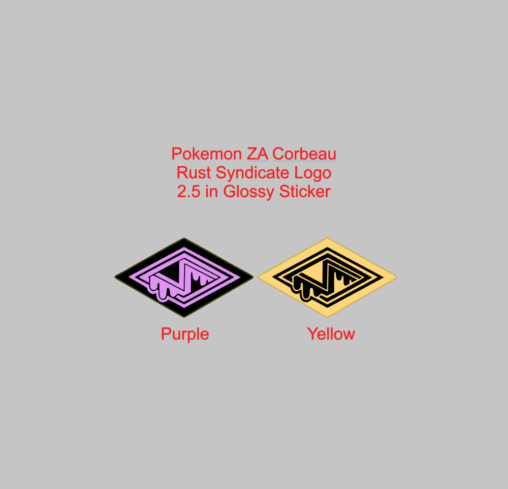 Pokemon Legends ZA Corbeau Rust Syndicate Logo Emblem Sticker