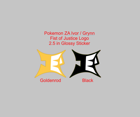 Pokemon Legends ZA Ivor Gwynn Fist of Justice Logo Emblem Sticker