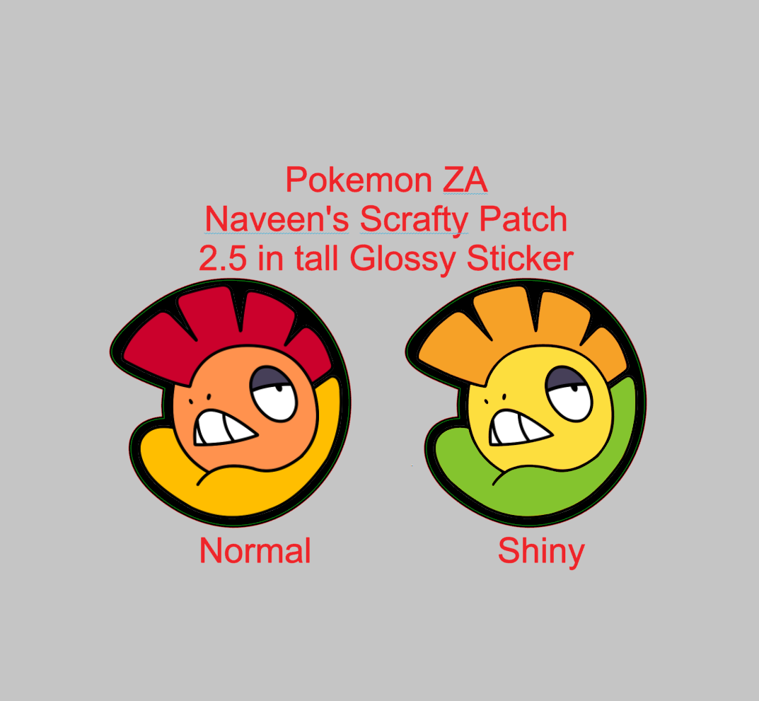 Pokemon ZA Naveen's Scrafty Patch Sticker