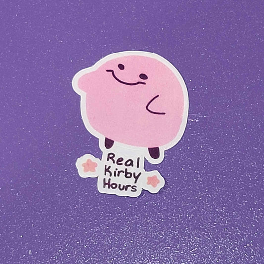 Kirby "Real Kirby Hours" Glossy Sticker
