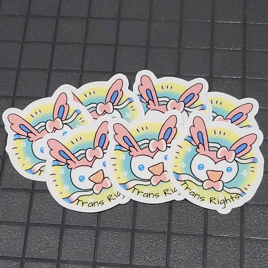 Pokemon, Trans Rights Sylveon Glossy Sticker