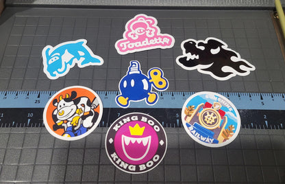 Mario Kart World, In Game Stickers Glossy Vinyl Sticker