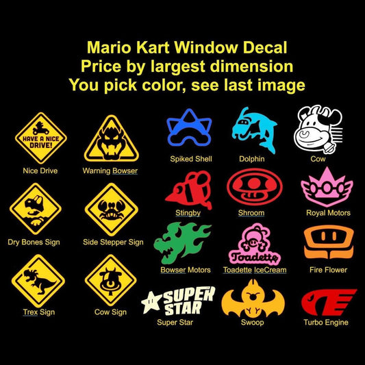 Mario Kart World, In Game Brand Decals, you choose color