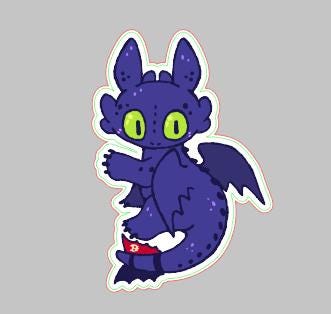 HTTYD, Toothless Glossy Sticker